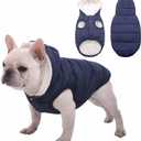 Fleece Hoodie, Windproof Waterproof Coat, Winter Warm Jacket, Cold Weather Pet Apparel Clothes Vest for Small Medium Large Dogs (2XL, Blue)