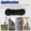 AC30-2 Extension Ladder Rope Replacement Compatible with Wernerr Extension Ladders, Rope Ladder Replacement for Wernerr AC30-2 All Extension Ladders Up to 40 Foot with Single Pulley - 2 Pack