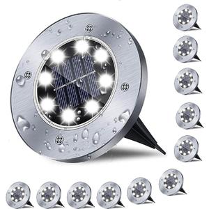 Solar Ground Lights, Waterproof Solar Garden Light, Upgraded Outdoor Garden Waterproof Bright in-Ground Light, Landscape Lights for Pathway,Yard,Deck,Lawn,Patio,Walkway (12 Pack White Light)