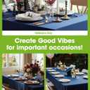 Pureegg Plastic Table Cloth Disposable 10 Pack, 52 x 70 Inch Table Cloths, Patriotic Decorations, Thanksgiving, Veterans Day Tablecloths, Rectangle, Plastic Cover, Waterproof & Sturdy, Navy Blue