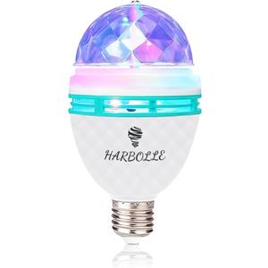 RGB Color Rotating Bulb,E26/E27,LED Party Bulbs Colored Strobe Light Bulb Multi Crystal Stage Lights for Disco, Birthday Party Club Bar for Indoor Parties, Photography (1 Pack)
