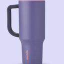 Owala Stainless Steel Triple Layer Insulated Travel Tumbler with Spill Resistant Lid, Straw, and Carry Handle, BPA Free, 40 oz, Dark Blue (Saltwater Starfish)