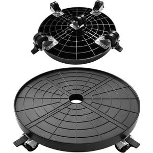 16 Inch Plant Caddy with Wheels Outdoor Indoor, Extra Large Rolling Plant Stand for 500lb Heavy Duty Flower Pots, Round Plant Rollers Lockable Potted Planter Dolly, Black