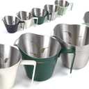 IKAPE Espresso Measuring Cup, 304 Anti-scald Stainless Steel Espresso Shot Cups 2Pcs with Handle, Coffee Pouring Cup for Barista Tool Accessories(Green)