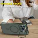 for iPhone 16 Pro Max Case Magnetic Compatible with MagSafe Support Wireless Charger,Built-in Camera Cover Kickstand+with 2 Screen Protector,Military Grade 360Full Body Phone Protection Green