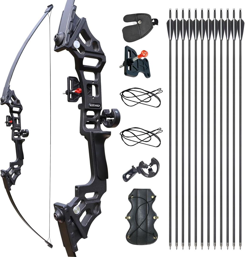 Archery Bows for Adults, Takedown Aluminum Alloy Riser Bow and Arrow Set for Adults Beginners, 30 40 Lbs Right Hand Archery Set with 12 Arrows Recurve Kit