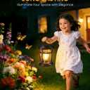 Solar Lantern Outdoor Waterproof, 4 Pack Bright Hanging Solar Lights for Outside Decorative, Upgraded Solar Powered Lanterns LED Lighting for Garden Patio Porch Decor Gifts (Warm Light)