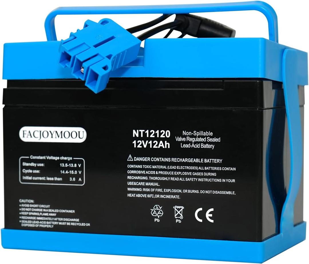 12 Volt Battery for Peg Perego John Deere Gator Polaris Gaucho Rock'in Case Ih Tractor Ride On Battery 12v 12ah Replacement Battery for Peg-Perego Kid's Toys Car