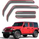 in-Channel Window Rain Guards for 2018-2025 Jeep Wrangler JL4-Door/Unlimited& 2020-2025 Jeep Gladiator, Window Deflectors Window Visors for 2025 Jeep Wrangler JL Accessories, 4 pcs