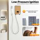 Tankless Electric Hot Water Heater,4500W 110V Instant Water Heater On Demand Bath Shower with LED Screen Display for Bathroom,Bathtub,RV,Whole House,Shower,w/Overheating Protection (Gold)