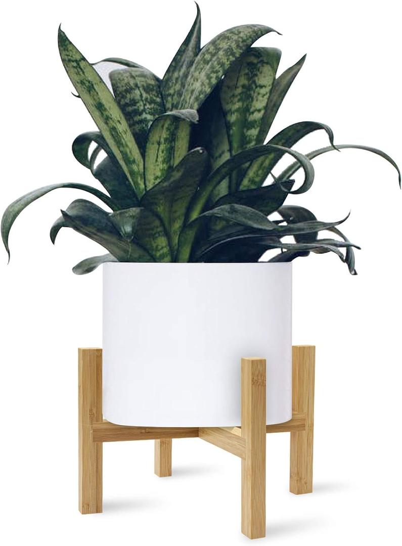 DAORFAA Bamboo Plant Stand, Flower Potted Holder, up to 8 Inch Pot - Nature, Mid Century Modern (Pot Not Included) (1 Pack)