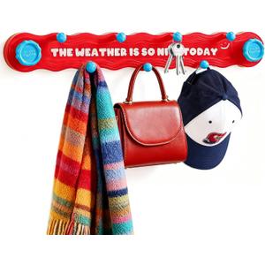 3 x Rotating 7-Hook Suction Cup Rack, No-Drill Damage-Free Hooks, Red & Blue Ball Design, Space-Saving Organizer for Bathroom, Kitchen, Entryway, Bedroom