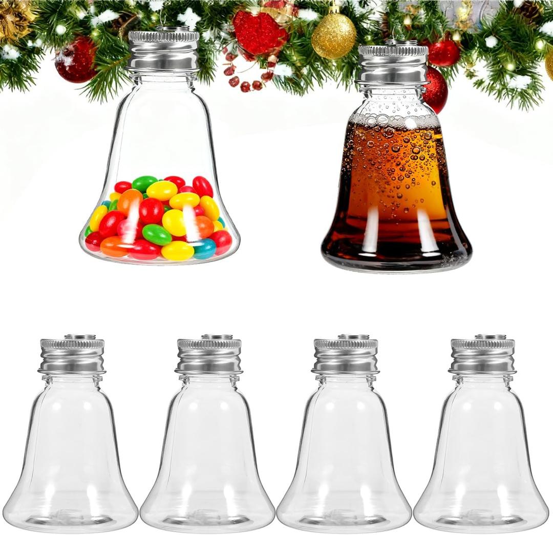 10pcs Christmas Drink Balls: 50ml Xmas Shot Glass Fillable Juice Bottles Clear Pendant Christmas Tree Ornament for Holiday Party Decoration 2.75X2.04X2.04in