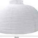 18 White Round Paper Lantern, Rice Paper Lamp Shade, Hanging Paper Lamp Paper Lantern Lamps (White-18inch-2PCS)