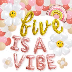 Five Is A Vibe 5th Birthday Party Decor - Girl's 5th Birthday Decorations With Balloons