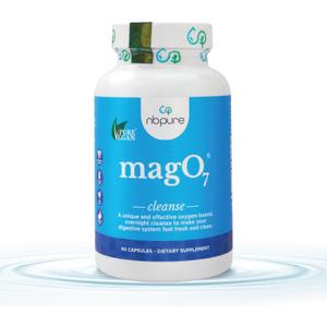 nbpure MagO7 - Natural Colon Cleanse & Detox | Occasional Constipation Relief, Stool Softening, & Bloating Support for Men & Women | Ozonated Magnesium Oxide, 90 Capsules EXP 01/2027