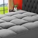 SOPAT Mattress Topper Queen Size Extra Thick Mattress Pad 8-21" Deep Pocket Soft Down Alternative Fill Mattress Protector Pillow Top Mattress Cover (60x80 Inches, Grey)
