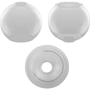 3 Pack Clear Glass Globe Shade Fixture Replacement, 5.11 Inch Diameter, E26 Base 1-5/8 Inch Fitter, Glass Globe Lampshade Cover for Pendant Wall Sconce Chandelier Vanity Light (Clear, 5.11 Inch)