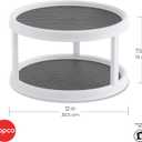 Copco Non-Skid Turntable, 2-Tier, 12-Inch, Durable & Easy Clean, White/Gray