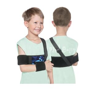 Mybow Kids Shoulder Immobilizer Sling | Child Arm Sling with Waist Strap for Broken Collarbone Clavicle & Shoulder Injury Arm Holder, Rotator Cuff Surgery Sling for Toddler Support Brace (blue camo)