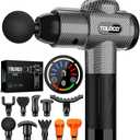 TOLOCO Massage Gun, Deep Tissue Back Massager for Athletes with 10 Massage Heads, Electric Muscle Percussion Massager for Any Pain Relief, FSA and HSA Eligible, Gifts for Fathers Day, Carbon