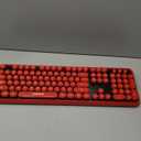 FOPETT Wireless Keyboard and Mouse Combo, 104 Keys Full-Sized 2.4 GHz Round Keycap Colorful Keyboards, USB Receiver Plug and Play, for Windows, Mac, PC, Laptop, Desktop (Black Red)