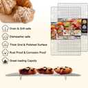 2 x Cleaning Brush Included Cooling Rack for Cooking and Baking - 10" x 15" Set of 2 Stainless Steel, Oven Safe Grid Wire Cookie Cooling Racks