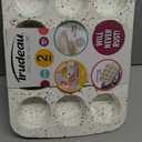 Trudeau Structure White Confetti Reinforced 12 Cup Dome Cake Pan/Mold Silicone Bakeware - 2 Pack (24 Cup Total)