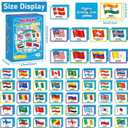 Gisgfim 100 PCS Memory Matching Game Flags of The World Concentration Memory Card for Kids and Adults Learning Educational A Fun & Fast Countries of The World Matching Games