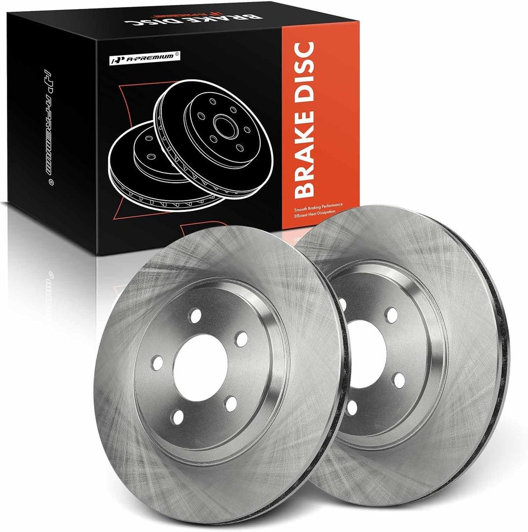 A-Premium 12.43 inch (316mm) Front Vented Disc Brake Rotors Compatible with Select Ford Models - Mustang 2005-2010 4.6L, 2011-2014 3.7L, 2-PC Set