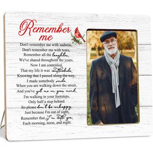 Memorial Cardinal Gifts Picture Frame for Loss of One, Sympathy Gifts, Remember Me Wooden Picture Frames