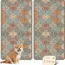 nunubaby Washable Pee Pads for Dogs, Stylish, Non-Slip and Leak-Proof Pee Pads. Reusable Potty Pads for Dogs for Crates and Floors.(Cream/Multi, 24" x48" )