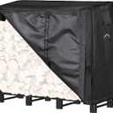 Himal 4ft Waterproof Firewood Cover, Heavy Duty 600D Oxford Outdoor Storage Wood Rack Cover with Buckle (Log Rack not Included)