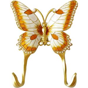 1 Pack Decorative Wall Hook, Vintage Butterfly Shaped Metal Wall Hook for Hanging Coats Clothes Keys Hats Towels
