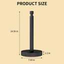 YUMORE Paper Towel Holder Countertop, Black Paper Towel Holder with Weighted Base Non Slip, Standing Paper Towel Roll Holder for Kitchen Bathroom, Stainles Steel (Matte Black)