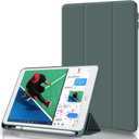 kenke Case for iPad 6th/5th Generation (2018/2017 Model) 9.7 Inch with Pencil Holder, Lightweight Smart Stand Cover with Soft TPU Back, Auto Wake/Sleep, Model A1822/A1823/A1893/A1954, Dark Green