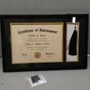 ELSKER&HOME 11x17 Diploma Frames with Tassel Holder for 8.5x11 Certificate Document Shadow Box, Matte Black Frame, Degree Double Mat, Black with Gold Rim