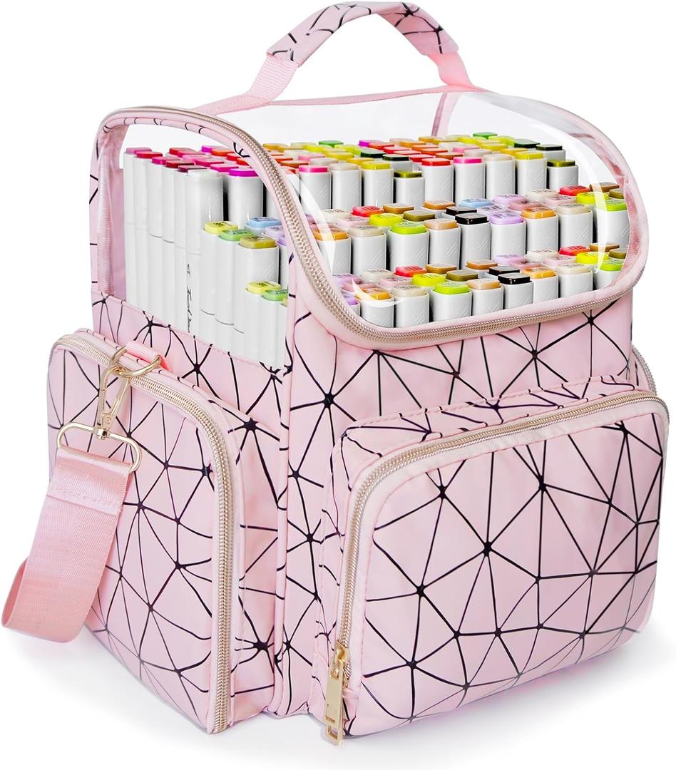 Upgraded Large Organizer Case, Waterproof Storage for Markers & Art Supplies  Perfect for Daily School, Art Class, Outdoor Sketching or Traveling, Pink Upgraded Large Organizer Case, Waterproof Storage for Markers & Art Supplies  Perfect for Daily School, Art Class, Outdoor Sketching or Traveling, Pink