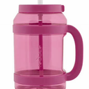 REDUCE WaterDay 80 oz Water Jug with Time/Ounce Markings - Spill-Proof Straw, Durable Tritan - Big Water Bottle for Daily Hydration - Dishwasher Safe, Clear & Easy to Clean, Pink