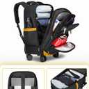 MATEIN Rolling Backpack with 4 Spinner Wheels, 17 Inch Backpack on Wheels with Shoulder Straps, Water Resistant Rolling Computer Bag Carry On Luggage, Business Travel Roller Laptop Bag for Women Men