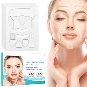 Anti Wrinkle Patches, 160 Pcs Reusable Face & Forehead Wrinkle Patches, Face Tape Silicone Patches for Wrinkles, Reducing Forehead Eye & Around Mouth & Upper Lip Wrinkle