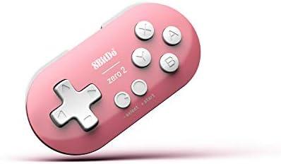8Bitdo Zero 2 Bluetooth Gamepad Keychain Sized Mini Controller for Switch, Windows, Android, macOS & Raspberry Pi(Pink Edition) - Nintendo Switch