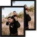 8x10 Picture Frame Set of 2,Display Pictures 8"x10",Black Photo Frame with Shatter Resistant Plexiglass,Picture Frames 8x10 Tabletop and Wall Mount,Poster Frame for Display Certificate Document