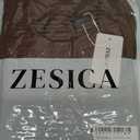 ZESICA Women's Casual Long Sleeve Crew Neck High Waist Smocked Flowy Tiered Midi Dress (Brown, L)