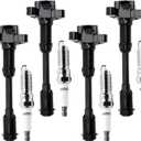 UF674 Set of 4 Ignition Coils Iridium Spark Plugs Fit for 2014-2016 Fiesta 2013-2016 Escape 2013-2014 Fusion 2014-2016 Transit Connect Replaces BM5Z12029B, 1832313, 5C1887