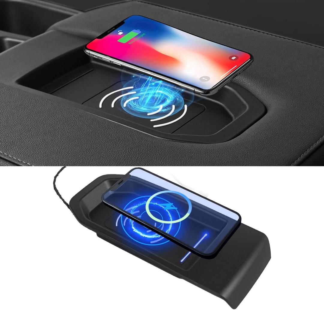 Xipoo Wireless Charging Tray Compatible with Chevy Silverado 2022-2024 Car Wireless Charger Pad Replacement for 2022-2024 GMC Sierra 1500 2500HD 3500HD Accessories (Fit Jump Seat)