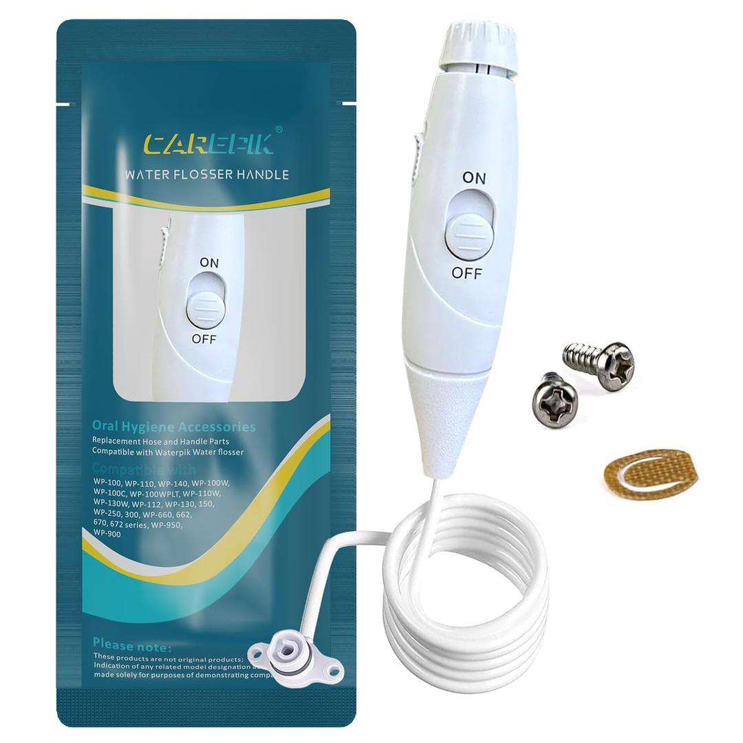 Oral Hygiene Accessories Replacement Hose and Handle Parts Compatible with Waterpik' Water flosser WP-100 WP-300 WP-660 WP-900, Pack of 1 Handle Hose