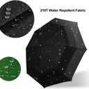 Lejorain Large Compact Golf Umbrella - Oversized Auto Open Close Folding Golf Umbrella Travel 210T Dupont Teflon Coated Vented Windproof Double Canopy for Women Men