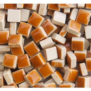 PINUO&KE 200 Pieces / 200 g Mosaic Tiles Square Shapes 1x1 cm Square Ceramic Mosaic Mosaic Glass Pieces for Home Decoration or DIY Crafts - Coffee