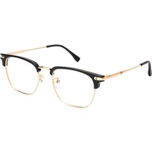 Blue Light Blocking Glasses for Women/Men Anti-Fatigue Computer Monitor Gaming Glasses Prevent Headaches Glasses, Arrow Browline Black/Gold